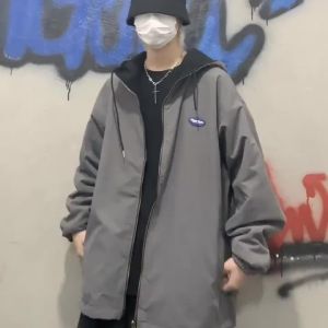 Quảng Đông C♢Áo Khoác Gió lót nỉ nam nữ cao cấp 2 lớp ̣̆ đ̛̛̣  ̣̆ - Áo khoác dù form rộng có mũ rộng chùm đầu3/21