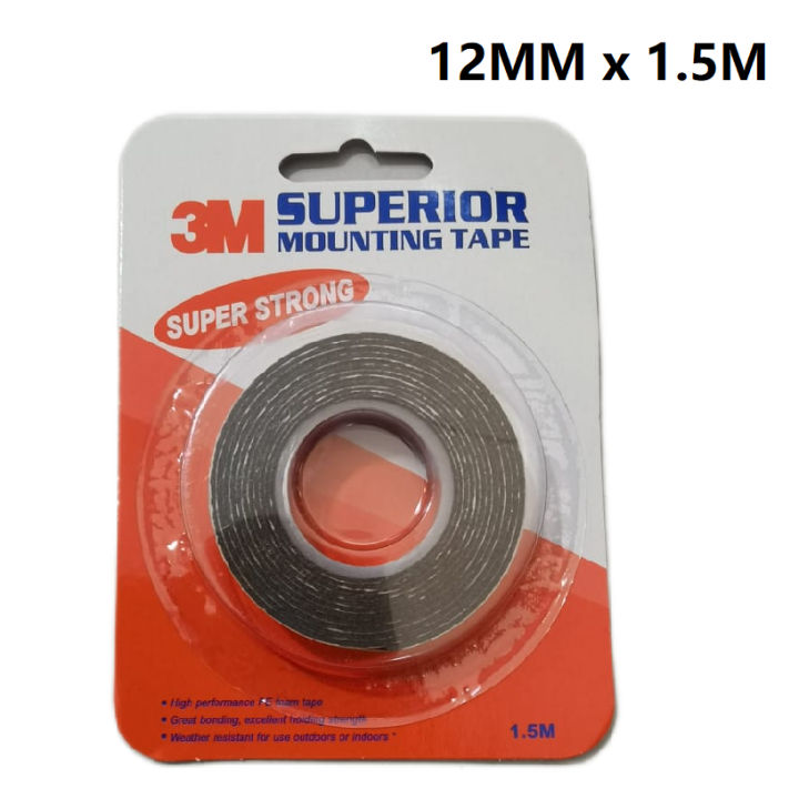 3M Superior Mounting Tape Super Strong Foam Double Sided Tape [12mm x 1