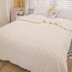 Homedecoration new design stripes velvet fleece home blanket 100*150CM&150 *200CM