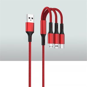 3 In 1 Fast Charging Cord Micro USB Type C Charger Cable Multi Usb Port Multiple Usb Charging Cord Charge Cable for Mobile Phone