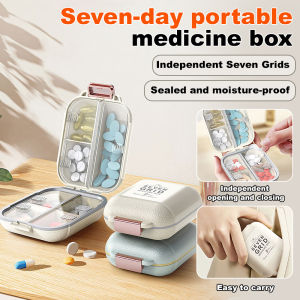 Portable medicine box for seven days a week portable medicine dispenser