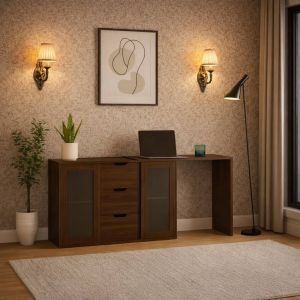 CHF Multi-Purpose Retractable Acrylic Dressing Table with Drawer – Modern & Practical Makeup and Study Desk (Retro Style)