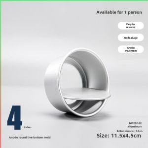 Round Cake Pan 4 / 6 / 8 / 10 Inch Non-Stick Aluminum Alloy Baking Tray & Pans Cake Mould Removable Bottom DIY Leakproof Cakes Pastry Molds Oven-Safety Bakeware Cheesecake Chiffon Pan