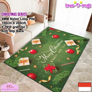 Tren-D-rugs Karpet permadani motif natal christmas modern 150 cm x 200 cm bulu alas lantai ruang tamu kamar tidur anti slip - NMs