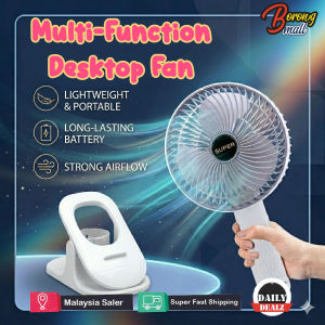 Portable Clip Fan Adjustable Head Rechargeable USB Mini Desk Fan Silent Strong Wind / Kipas Klip Mudah Alih USB