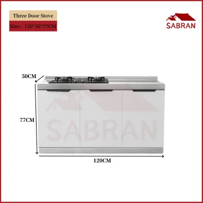 SABRAN Kitchen Stainless Steel Storage Cabinet Set Kitchen Sink Base Multifunctional Stove Cabinet