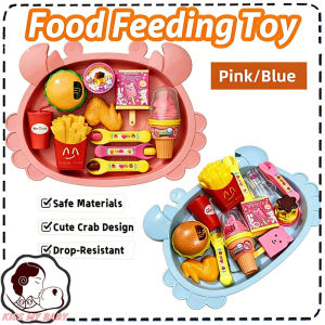 Crab Shaped Feeding Toy Simulation Dinner Plate Delightful Bento Pretend Play Toy Set for Kids