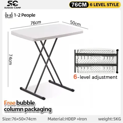 Folding Table Heavy Duty Table 4FT/5FT/6FT Foldable Table Outdoor Desk Black