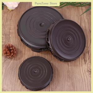 [PureZone] แจกันกาน้ำชาทรงสี่เหลี่ยมอเนกประสงค์ถาดใส่กระถางต้นไม้ทำจากพลาสติกงานแกะสลักทำจากไม้สีน้ำตาลเข้มฐานวางกระถางต้นไม้ทรงกลม