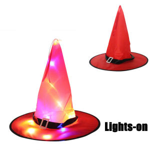 Halloween Hat 6Colors Ghost Party Decoration Props LED Luminous Witch Hat Magician Witch Hat Wizard Hat Outdoor pendants