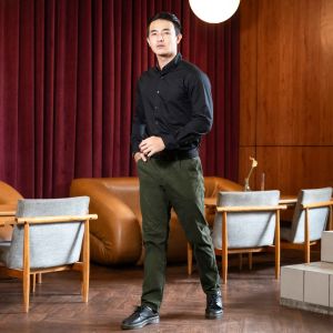 BAPIN Celana Chino Panjang Pria Slimfit Stretch Aerio Black - Chino Long Pants