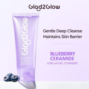 Glad2Glow Blueberry & Ceramide Gentle Gel Cleanser for All Skin Types - 70ml