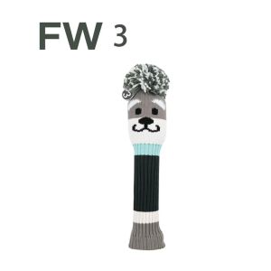 FIGHTINPC Schnauzer Designed Golf Club Headcover Soft and Durable Protective Case Wood Golf Covers Golfer Gift Number Plate Golf Knitted Sock Covers Golf Lovers