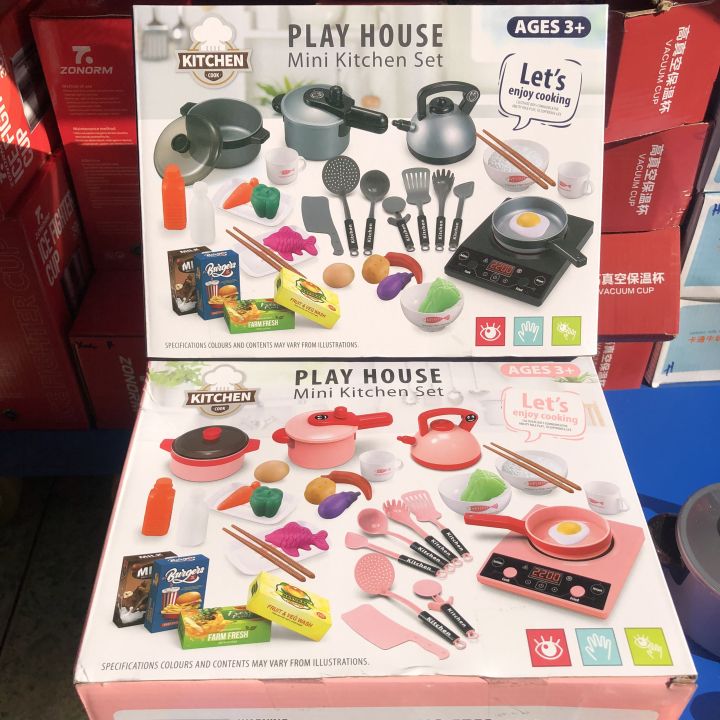 Bộ đồ chơi nấu ăn Mini 36 món màu hồng, xâm PLAY HOUSE đáng yêu