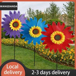 [COD] WANGDANDA Ship within 24 hours Sunflower Windmills Wind Spinners For Home Garden DIY Kids Outdoor Activities Layout Pinwheels Toys