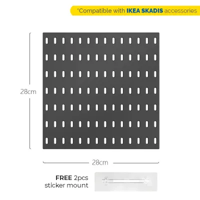 ZENi Pegboard Organizer | Compatible with IKEA SKADIS | Wall Shelf Accessories Hanger Board For Office Kitchen