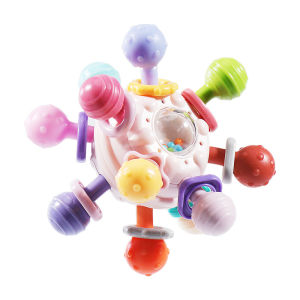 Baby Teether Rattle. Manhattan Hand Ball. Grip Training. Sensory Toy. Newborn gift. . HEYBABE.