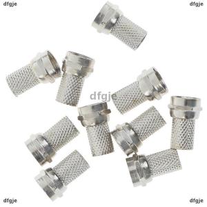 [COD] dfgje 10Pcs 75-5 F Connector Screw On Type For RG6 Satellite TV Antenna Coax Cable