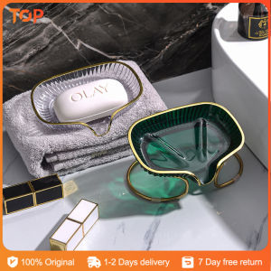 Luxury Nordic Style Soap Holder With Metal Base Easy To Drain Water Soap Dispenser Set