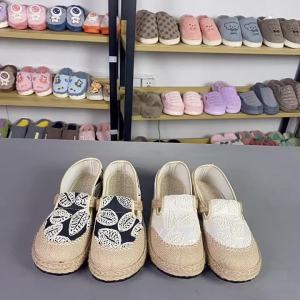 New Spring WomenS Slip-On Fisherman Shoes Vintage Style Linen Round-Toe Casual Cotton-Linen Shoes