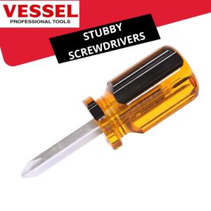 VESSEL Obeng Mini Crystaline Screwdriver Stubby Type 6500 Plus +1X38 Minus Magnet (Cebol) Kecil