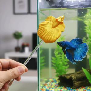 Long Pole Teasing Fish Stick Fish Shaped Resin Simulation Betta Stick Fun Colorful Betta Training Wand Teaser Toy