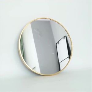 LZD  Aluminum Alloy round Mirror Wall Hanging Bathroom Mirror Modern Minimalist