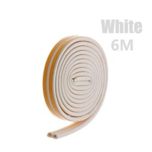 6m(3M*2)Type D Doors Window Soundproof Seal Strip Self-Adhesive Rubber Foam Adhesive Strip Avoidance Rubber Seal