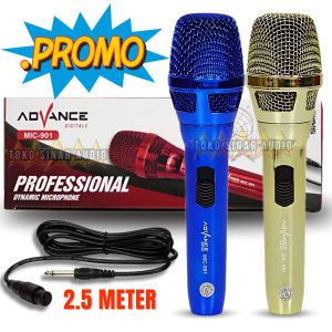 Microphone Professional Dynamic Advance MIC 901 MIC KABEL 2.5 METER SEPERTI TOA SUARA MANTAP