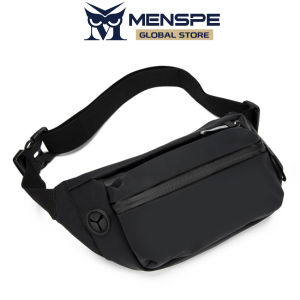 MENSPE กระเป๋ากระเป๋าสะพายไหล่ความจุมากกระเป๋าคาดเอวกระเป๋าคาดหน้าอกสำหรับผู้ชายกระเป๋าสะพายข้างสะพายไหล่ทนทานต่อการสึกหรอกระเป๋าข้างกระเป๋าคาดหน้าอกพร้อมช่องเสียบหูฟัง