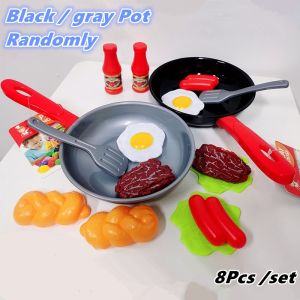 8pc/set Kitchen Food Toys Simulation Kitchenware Play Pretend Play Toy Set Children Toy Kitchen Pretend Toy Gifts