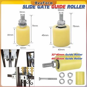 B.F. Slide Gate Guide Roller Yellow Universal Heavy Duty Adjustable Nylon Rollers Gate Support Assembly for Sliding Rolling Gates