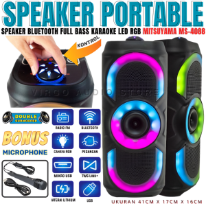 Portable Wireless Speaker Professional Mitsuyama Ms-4020bt Seri 4088 | Speaker Bluetooth Full Bass Karaoke Led Rgb Mitsuyama Ms-4088 Gratis Microphone Karaoke Salon Bluetooth Full Bass Subwoofer Speaker Aktif / Spiker Blutut Murah Full Bass Besar