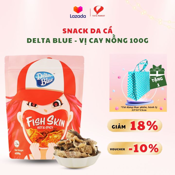Da cá Vị Tom Yum Cay Nồng Delta Blue 100G – Fish Skin Snack Hot & Spicy ...