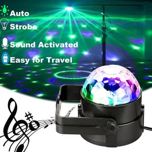RGB Disco Ball Party Lights DJ Disco Light LED Projector Strobe Lamp Birthday Party Wedding Bar Karaoke Xmas Sound Activated