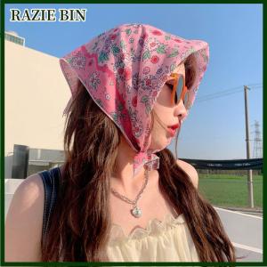 RAZIE BIN 55Cm Thời Trang Ngọt Ngào Hoa In Nhỏ Vuông Khăn Cho Phụ Nữ Cô Gái Dễ Thương Mềm Hoa Khăn Hairband Headband Hàn Quốc Tóc Khăn Quàng Cổ