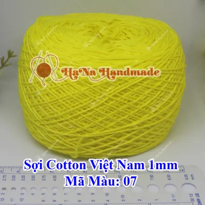 Sợi cotton Việt Nam 1mm màu 01 - 46 (màu trơn) 18k/cuộn/~ 100gram