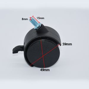 4PCS 2Inch Wheels Furniture Caster M8 Screw Plate 15mm Swivel Castor Replaced Trolley Wheel Silent with Brake Protection
