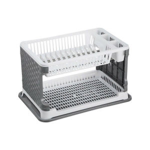 Giá úp bát đĩa 2 tầng giá rẻ  kệ úp chén có ống đũa đa năng kèm khay hứng  sạch sẽ tiện dụng