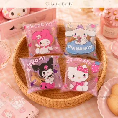 FP3200 (100 PCS) 10x10 CM Kuromi Kitty Melody Cookie Bag Candy Treat Pastry Gift Bag Packaging