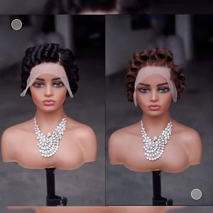 13x4 Full Lace Frontal Wig Short Pixie Cut Natural Color 100 ％ Human Hair  Remy Hair for Women