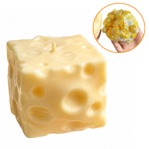 HUIHEYU 7cm Cheese Squeezed Cube Super Soft Crunchy Cheese Squishy Toy Novelty Comfortable Crackling Cheese Pinch Office Desk Toy