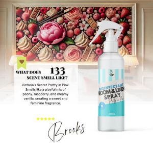 My Home 133 PRETTY PINK Premium Room and Linen Disinfectant Spray Paraben Free Car Bathroom Freshens