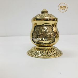 Chóe đựng gạomuốinước thờ cúng bằng đồng Vĩnh Tiếnnhiều kích thước để phù hợp bàn thờ