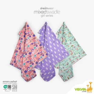 Promo Bedong bayi velvet junior ( HARGA PER 3 PCS )