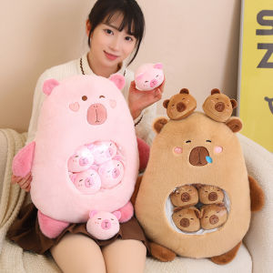 JOJO CASTLE  Capybara Snack Pillow Plush Toy Soft Plush Stuffed Animal Capybara Waist Back Cushion Room Decoration Birthday Gift for Children Girlfriend