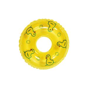 EIJINGY Yellow Duck Dollhouse Miniature Swimming Ring Dolls Accessories PVC Duck Bathing Float Lifebelt Model Cute Dress Up Mini Rings Swimming Toy Dollhouse Accessories