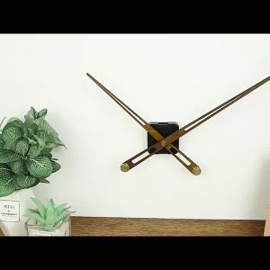 FFBH Solid Wood Large Wall Clock Hands Round DIY Walnut Wood Clocks Dial Modern Big Needles Spain Pointer Silent Watches Accessories N7Y3P
