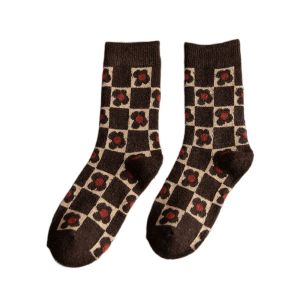 CHARMI Creative Thick Streetwear Mushroom Flower Harajuku Style Wool Mid Tube Socks Fashion Women Socks Apparel Accessories Korean Style Socks