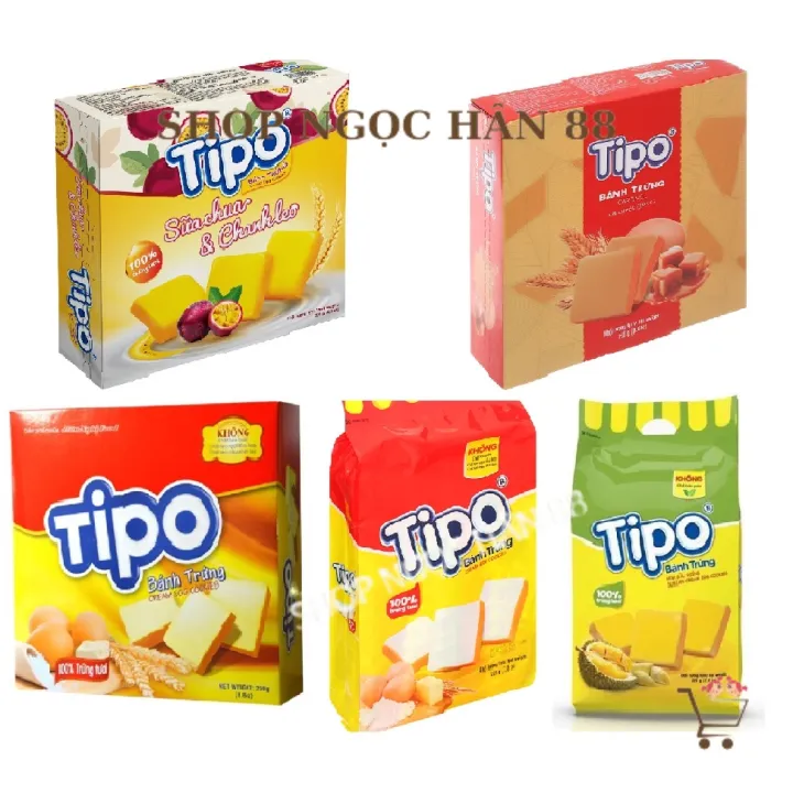 Bánh TIPO trứng nướng/Caramel/Chanh leo Hộp 250g Hữu Nghị | Lazada.vn